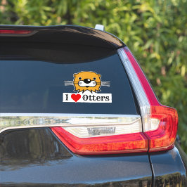 Ich Liebe. Otters Kopfaufkleber Aufkleber