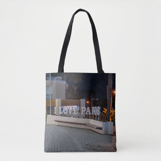 Ich Liebe Pafos unterschreiben nachts Tasche (Vorderseite)