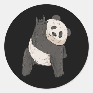 Ich liebe Panda ASL-Handgeste Gehörloser Hörverlus Runder Aufkleber