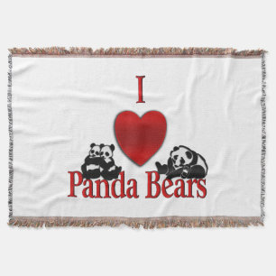Ich liebe Panda Bären Decke