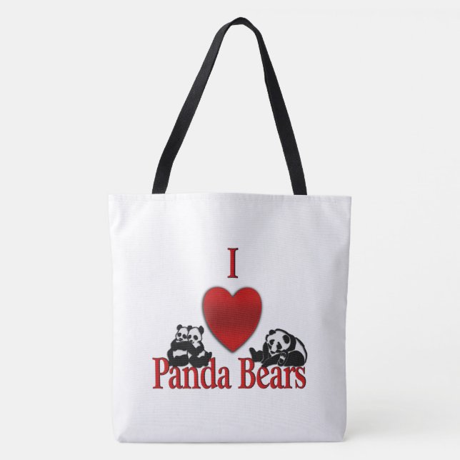 Ich liebe Panda Bären Tasche (Vorderseite)