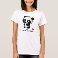Ich Liebe Pandas mit einem niedlichen Panda und ei