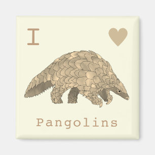 Ich liebe Pangoline Süße gefährdete Tierart Tier Magnet