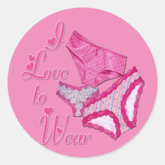 Ich Liebe, Panties zu tragen Runder Aufkleber