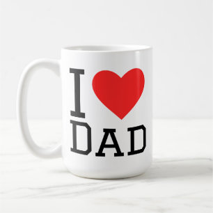 Ich liebe Papa quadratischer Aufkleber Kaffeetasse