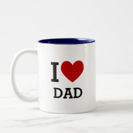 Ich liebe Papa-Tasse Herz Grafik Vater Geschenk Zweifarbige Tasse