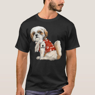 Ich liebe Papa Tattoo Shih Tzu Vater Lustiger Vate T-Shirt
