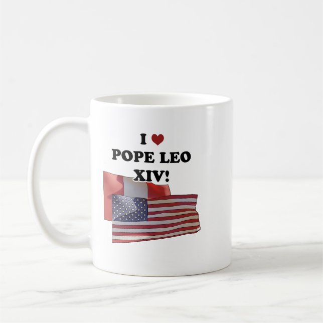 Ich Liebe Papst Leo XIV! Kaffeetasse (Links)