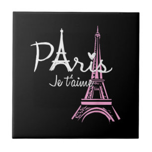 Ich liebe Paris Eiffelturm Frankreich Französisch  Fliese