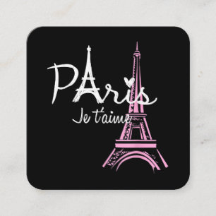 Ich liebe Paris Eiffelturm Frankreich Französisch  Quadratische Visitenkarte