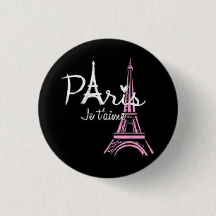 Ich liebe Paris Eiffelturm Frankreich Französische Button