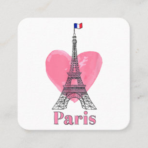 Ich liebe Paris Eiffelturm Frankreich Geschenk Quadratische Visitenkarte