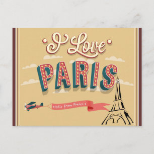 Ich liebe Paris Frankreich Eiffelturm Reise Postkarte