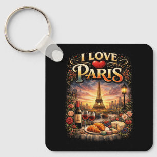 Ich liebe Paris Schlüsselanhänger