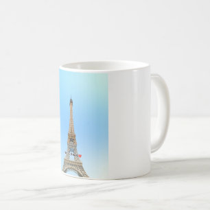 Ich liebe Paris Tasse – Eiffel-Turm Illustration K