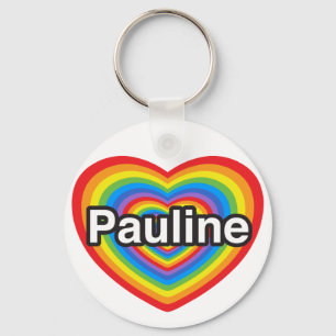 Ich Liebe Pauline. Ich Liebe dir Pauline. Herz Schlüsselanhänger
