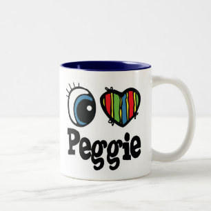 Ich liebe Peggie Zweifarbige Tasse