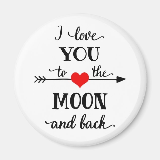 Ich Liebe personalisiert zum Mond und zurück Magnet (Vorne)