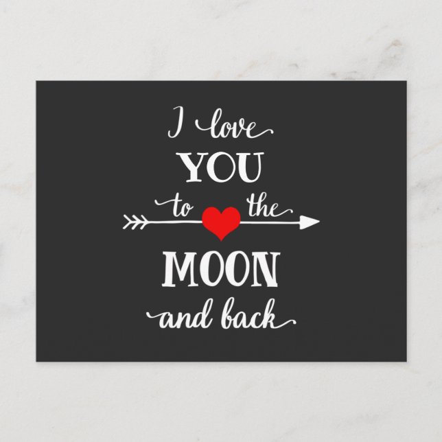 Ich Liebe personalisiert zum Mond und zurück Postkarte (Vorderseite)