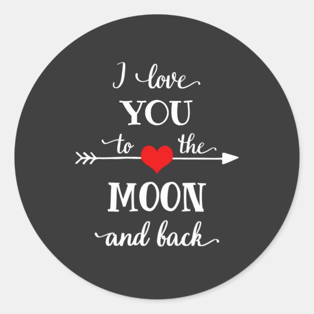 Ich Liebe personalisiert zum Mond und zurück Runder Aufkleber (Vorderseite)