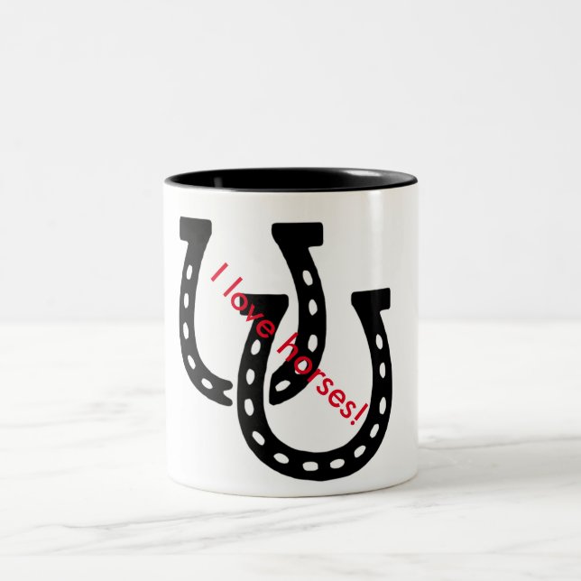 "Ich Liebe-Pferd" 11oz Kaffee-Tasse Zweifarbige Tasse (Mittel)
