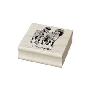 Ich Liebe Pferde! Niedliche isländische Ponys Gummistempel
