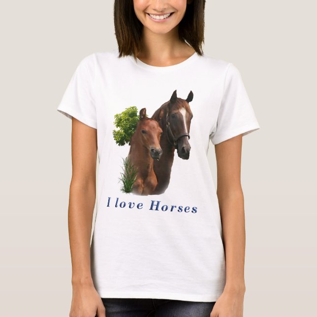 Ich Liebe Pferde T - Shirt (Vorderseite)