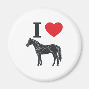 Ich liebe Pferde Vintage Gravur Shirt Design_1 Magnet