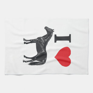 Ich liebe Pferde Vintage-Stich-Shirt-Design_1 Geschirrtuch