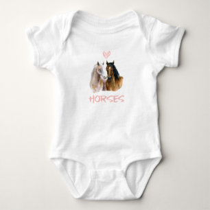 Ich liebe Pferdeporträt Baby Strampler