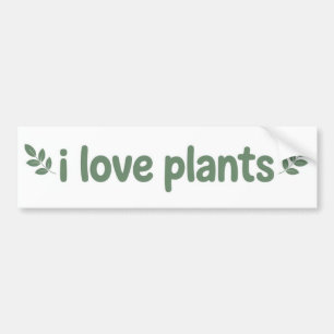 ICH LIEBE PFLANZEN Botanischer grüner Aufkleber Autoaufkleber