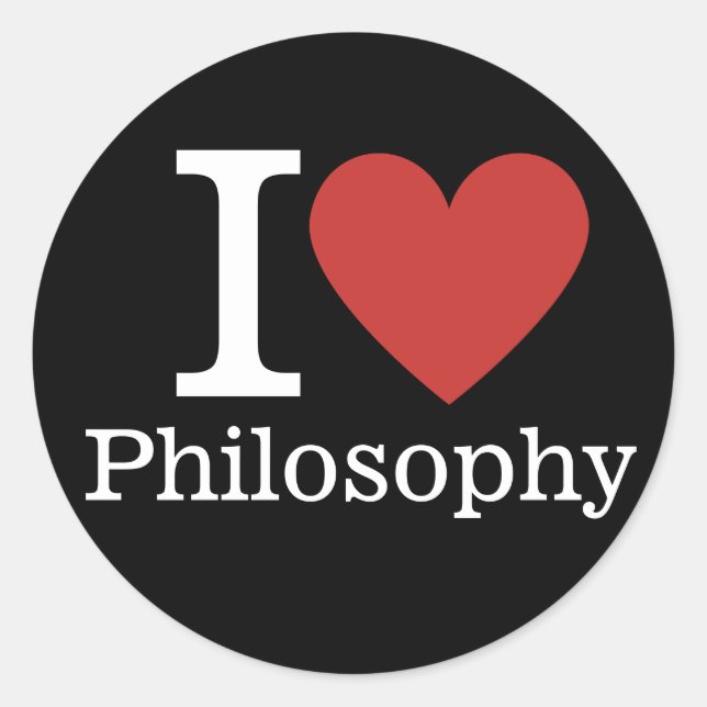 Ich ❤️ Liebe Philosophie für Studenten/Fakultät Runder Aufkleber (Vorderseite)