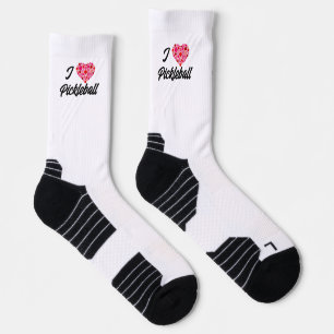 Ich liebe Pickleball Rosa und Rote Picklebälle Her Socken