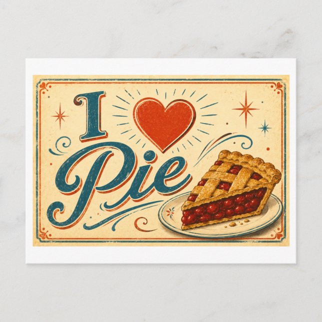 Ich liebe Pie Postkarte (Vorderseite)