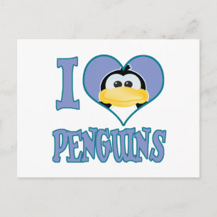 Ich liebe Pinguine Postkarte