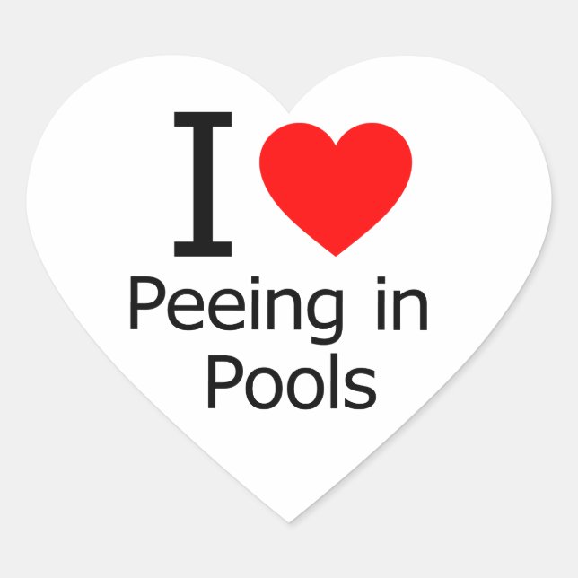 Ich Liebe pissen in Pools Herz-Aufkleber (Vorderseite)