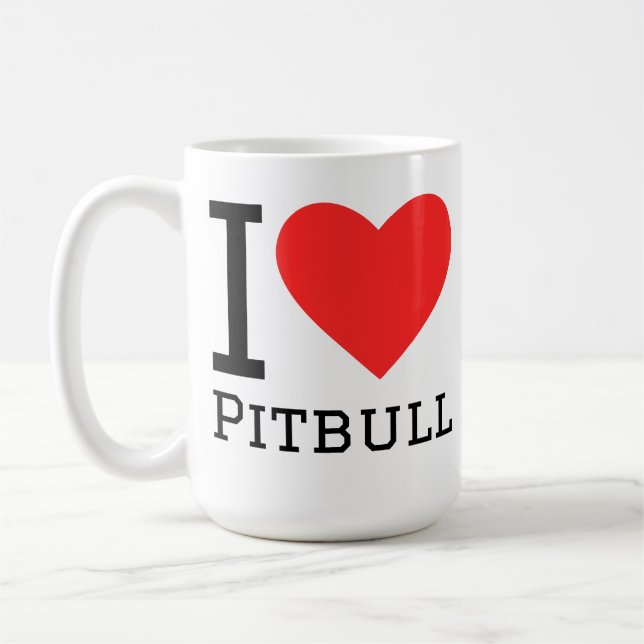 Ich liebe Pitbull Kaffeetasse (Links)