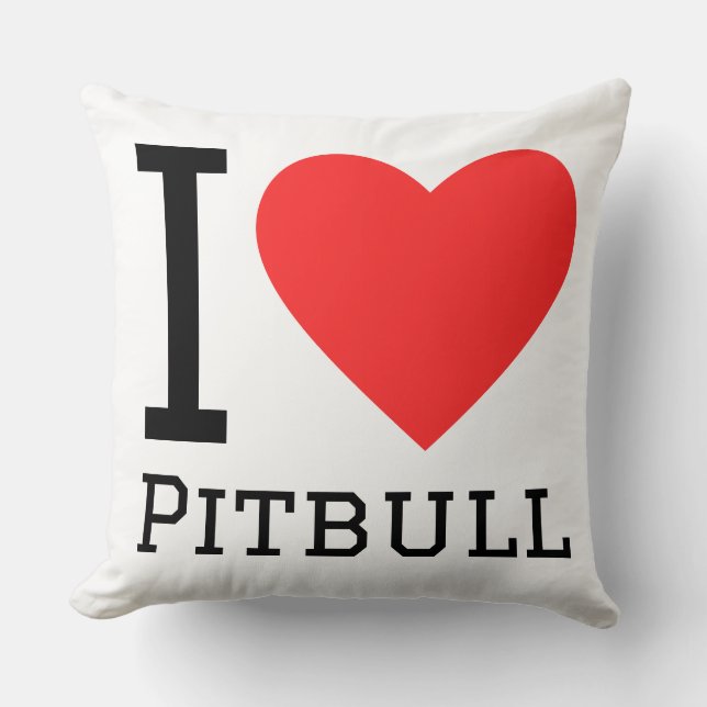 Ich liebe Pitbull Kissen (Vorderseite)