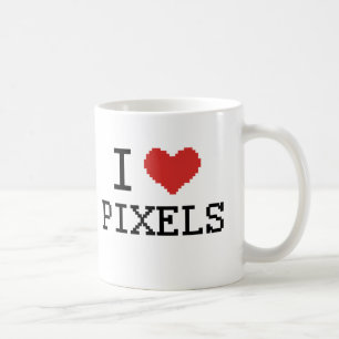 Ich liebe Pixel / Ich mag Pixel Kaffeetasse