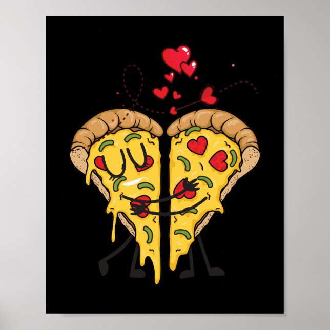 Ich Liebe Pizza Fun Fast Food Poster (Vorne)