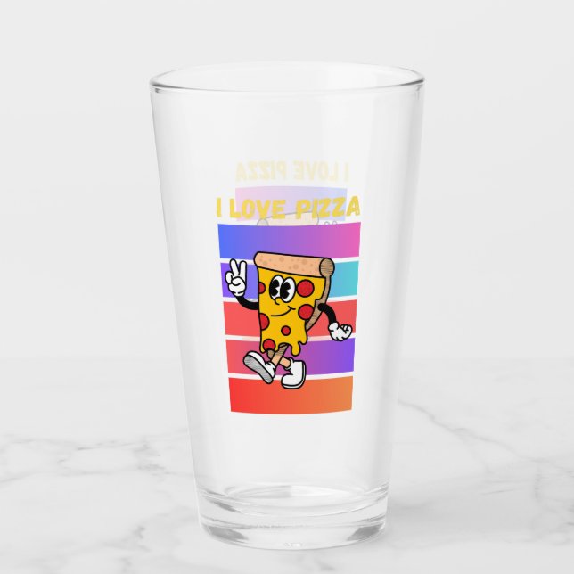 Ich Liebe Pizza. Glas (Vorderseite)