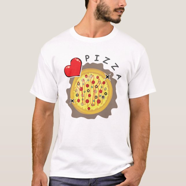 Ich liebe Pizza - Lustig T-Shirt (Vorderseite)