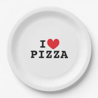 Ich liebe Pizza-Papier-Party-Teller