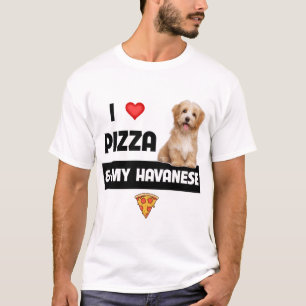 Ich Liebe Pizza und mein Havanese Havapoo Pepperon T-Shirt