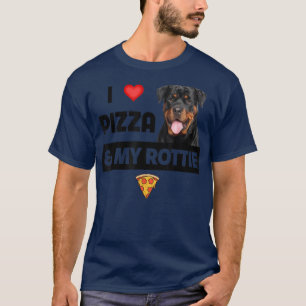 Ich Liebe Pizza und mein Rottie Hund Pepperoni Käs T-Shirt