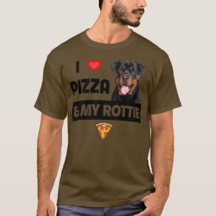 Ich Liebe Pizza und mein Rottie Hund Pepperoni Käs T-Shirt