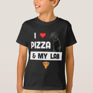 Ich Liebe Pizza und mein schwarzer Lab Hund Pepper T-Shirt