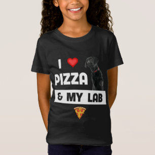 Ich Liebe Pizza und mein schwarzer Lab Hund Pepper T-Shirt