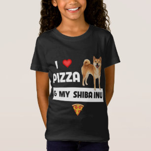 Ich Liebe Pizza und mein Shiba Inu Hund Pepperoni T-Shirt