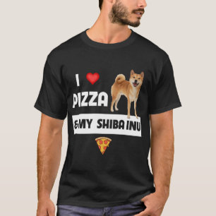 Ich Liebe Pizza und mein Shiba Inu Hund Pepperoni T-Shirt